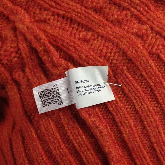 Gap Orange Crew Neck Cable Knit Sweater - Picture 6 of 6